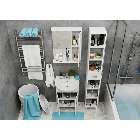 Пенал напольный Onika Кристалл 30 см, универсальный, 403050 - 6 Пенал напольный Onika Кристалл 30 см, универсальный, 403050 фото 6