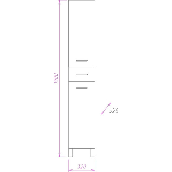 Пенал напольный Onika Модерн 32 см, универсальный, 403213 - 3 Пенал напольный Onika Модерн 32 см, универсальный, 403213 фото 3