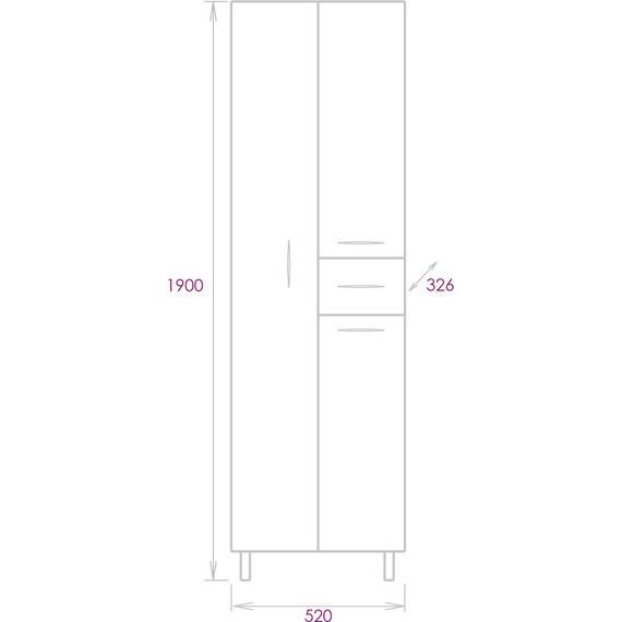 Пенал напольный Onika Модерн 52 см L 405206 с бельевой корзиной - 3 Пенал напольный Onika Модерн 52 см L 405206 с бельевой корзиной фото 3