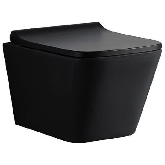 Инсталляция с подвесным безободковым унитазом Azario Teramo AZ-8010-1000+AZ-052-MB+AZ-8200-0092/AZ-P58-0190, черный матовый фото 4