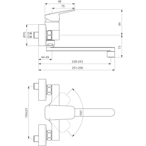Смеситель для кухни настенный Ideal Standard Ceraplan BD340AA фото 5