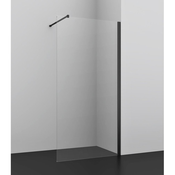 Душевая перегородка Azario Felton 120 см AZ-151S 120 (стекло 8 мм) с кронштейном в комплекте, чёрный/прозрачное фото 2