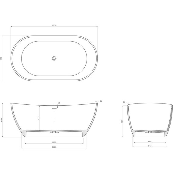 Ванна отдельностоящая Azario Jenner 163x85 см JEN16385SB, черный матовый фото 4