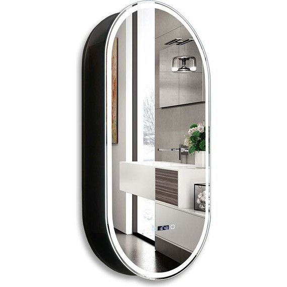 Зеркало-шкаф Azario Soho Black 50 см LED-00002612, черный фото 