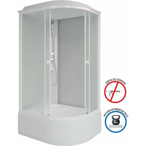 Душевая кабина Niagara Promo P120/80/40L/MT 120x80 см, белый/матовый фото 2