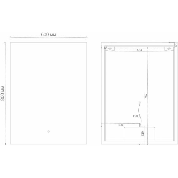 Зеркало Grossman Pragma-норма Black 60 см 1860802, черный фото 4