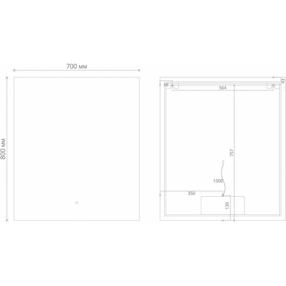 Зеркало Grossman Pragma-норма Black 70 см 1870802, черный фото 4
