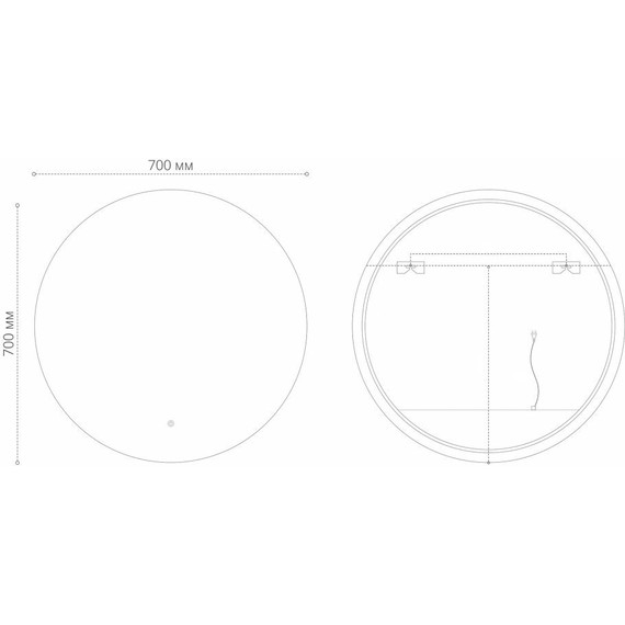 Зеркало Grossman Cosmo-норма Black 70 см 1970702, черный фото 4