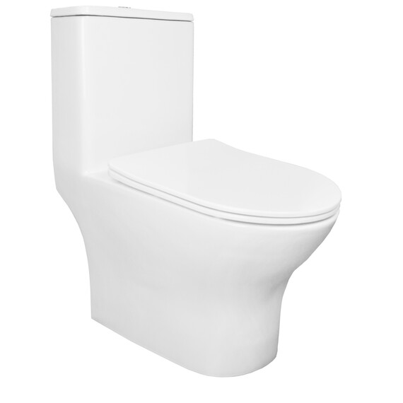 Унитаз-моноблок безободковый Azario Terni AZ-8618 с крышкой микролифт фото 