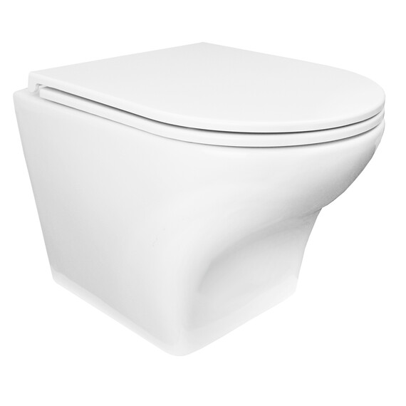 Унитаз подвесной безободковый Azario Porta AZ-0064 с крышкой микролифт фото 