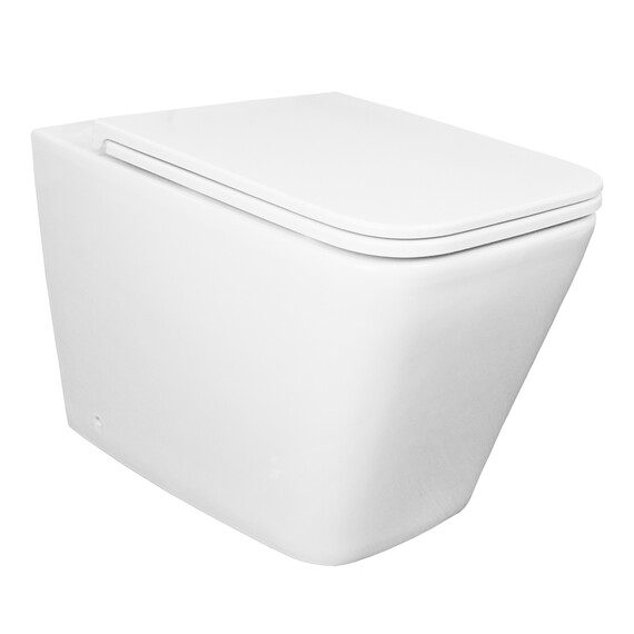 Унитаз приставной безободковый Azario Teramo AZ-003D-NR с крышкой микролифт фото 