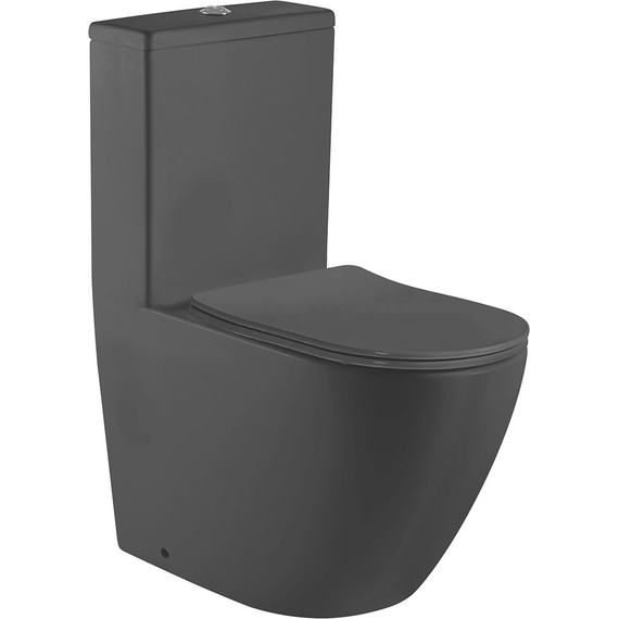 Унитаз-моноблок безободковый Azario Morano AZ-1001MB с крышкой микролифт, черный матовый, Цвет производителя: чёрный - 2 Унитаз-моноблок безободковый Azario Morano AZ-1001MB с крышкой микролифт, черный матовый, Цвет производителя: чёрный фото 2