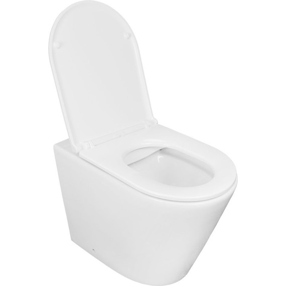 Унитаз приставной безободковый Azario Teramo AZ-1003DNR с крышкой микролифт фото 2