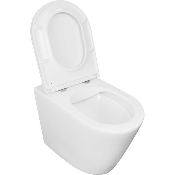 Унитаз приставной безободковый Azario Teramo AZ-1003DNR с крышкой микролифт фото 3