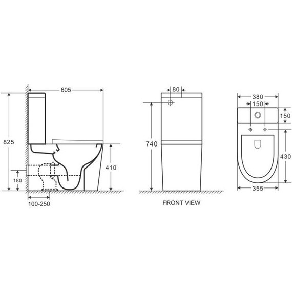 Унитаз-компакт безободковый Azario Vetro AZ-2149-MB с крышкой микролифт, черный матовый, Цвет производителя: чёрный фото 4