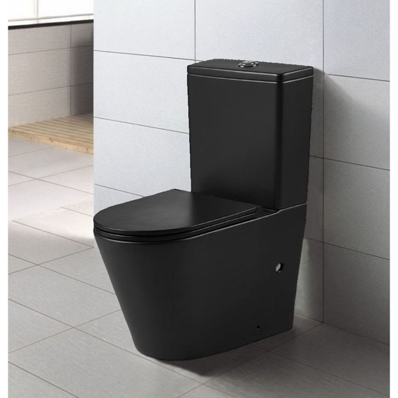 Унитаз-компакт безободковый Azario Vetro AZ-2149-MB с крышкой микролифт, черный матовый, Цвет производителя: чёрный фото 2