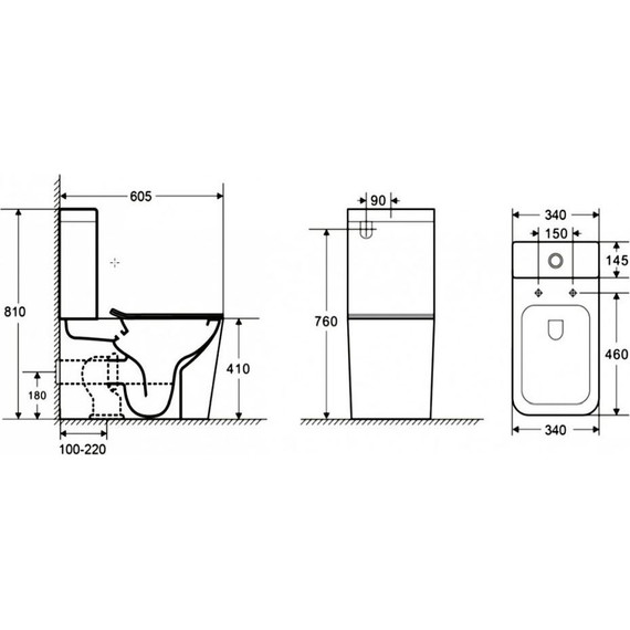 Унитаз-компакт безободковый Azario Quadro AZ-2175 с крышкой микролифт, Цвет производителя: белый фото 11