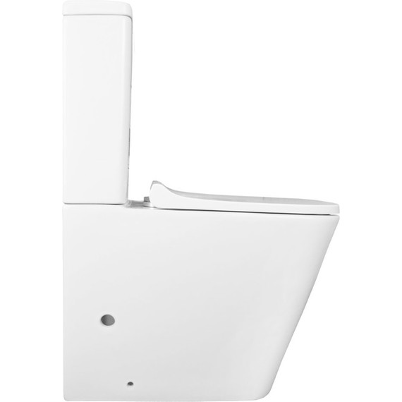 Унитаз-компакт безободковый Azario Quadro AZ-2175 с крышкой микролифт, Цвет производителя: белый фото 5