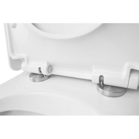 Унитаз-компакт безободковый Azario Quadro AZ-2175 с крышкой микролифт, Цвет производителя: белый фото 9