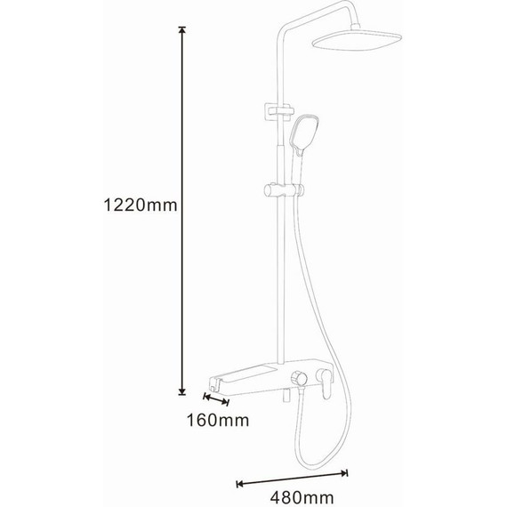 Душевая стойка Azario AZ-801-1, белый/золото, Цвет производителя: белый, золото - 6 Душевая стойка Azario AZ-801-1, белый/золото, Цвет производителя: белый, золото фото 6