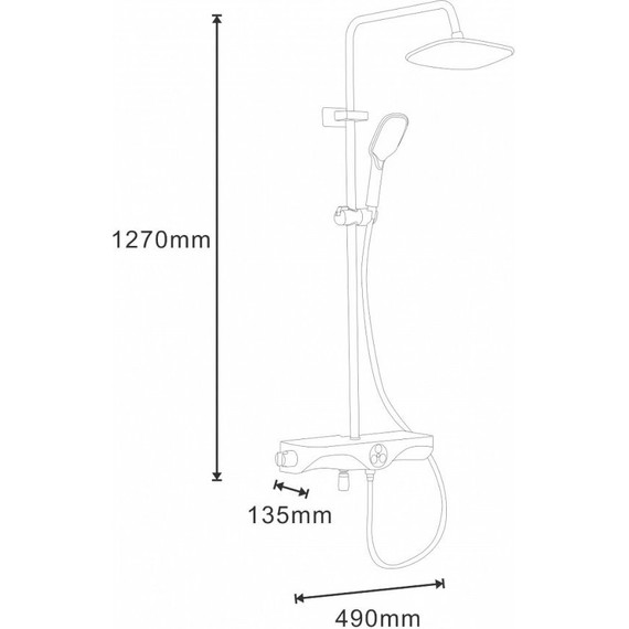 Душевая стойка с термостатом Azario AZ-821, хром/белый - 6 Душевая стойка с термостатом Azario AZ-821, хром/белый фото 6
