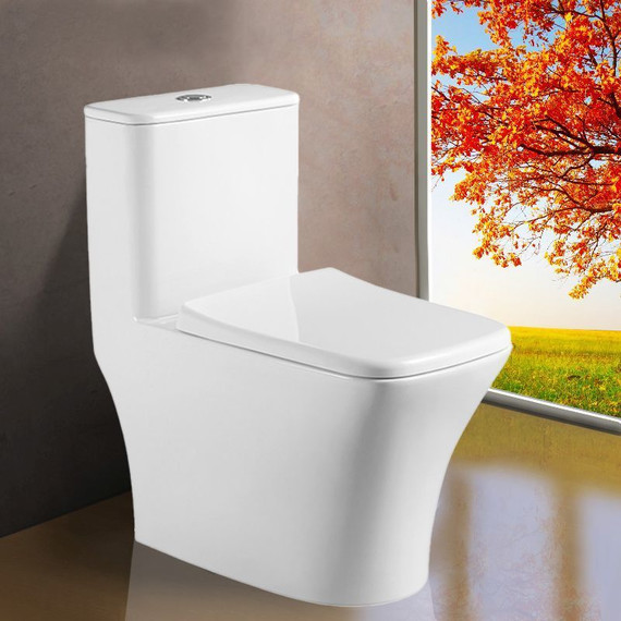 Унитаз-моноблок безободковый Azario Teano AZ-8621 с крышкой микролифт фото 4