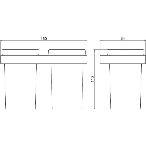 Стакан двойной для зубных щеток Timo Petruma 15234/03, черный фото 2