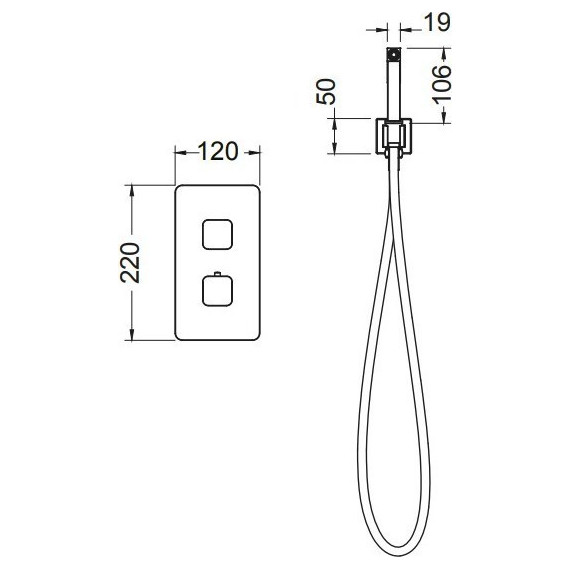 Набор для гигиенического душа с термостатом Timo Petruma 5089/17SM, золото матовое фото 3