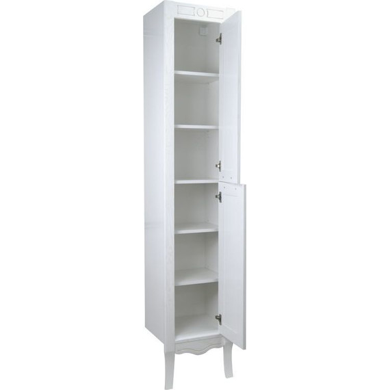 Пенал напольный Azario Carolina 40 см, универсальный, белый/серебро фото 2