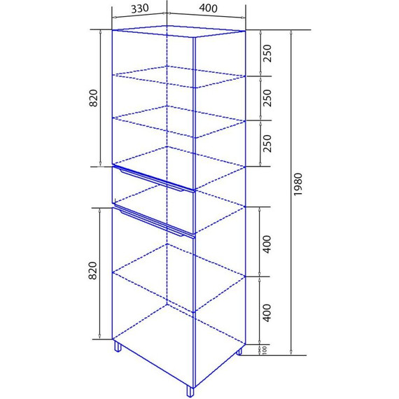 Пенал напольный Azario Lotos 40 см L - 4 Пенал напольный Azario Lotos 40 см L фото 4
