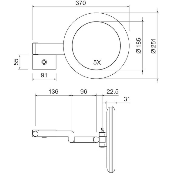 Зеркало косметическое настенное Timo Petruma 15276/17, золото матовое фото 2