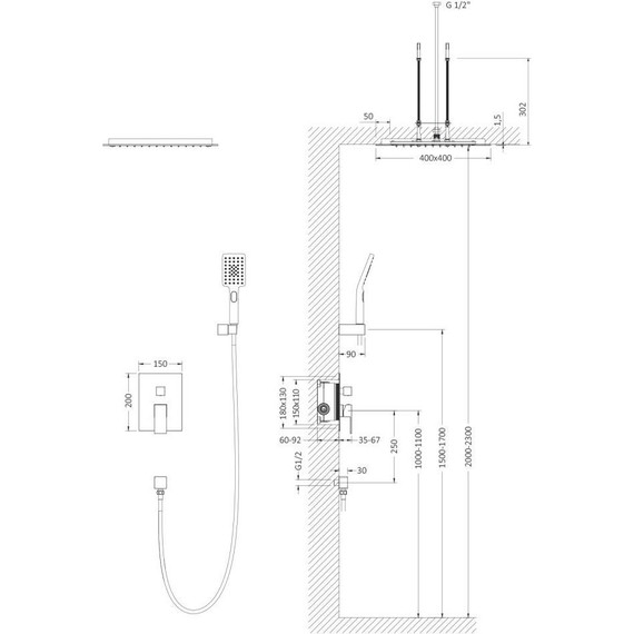 Душевая система для душа Timo Selene SX-2029/17SM, золото матовое фото 14