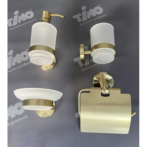 Дозатор для жидкого мыла Timo Saona 13039/17, золото матовое фото 5