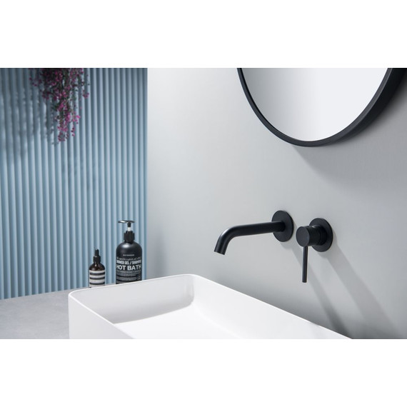 Смеситель для раковины настенный Timo Saona 2372/03SM, черный матовый фото 2