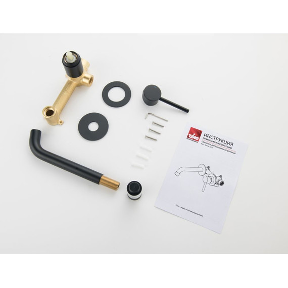 Смеситель для раковины настенный Timo Saona 2372/03SM, черный матовый фото 4