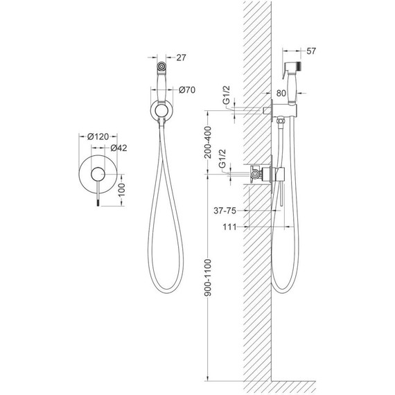 Набор для гигиенического душа Timo Saona 2389/16SM, белый матовый фото 4