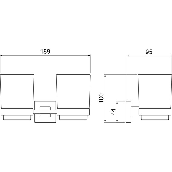 Стакан двойной для зубных щеток Timo Selene 17034/17, золото матовое фото 2