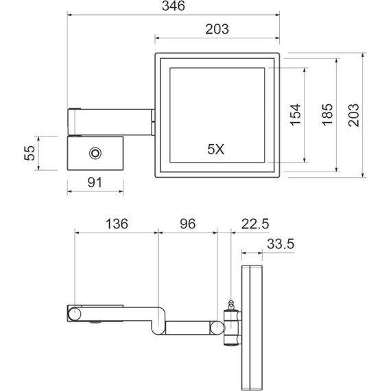 Зеркало косметическое настенное Timo Selene 17074/17, золото матовое фото 2