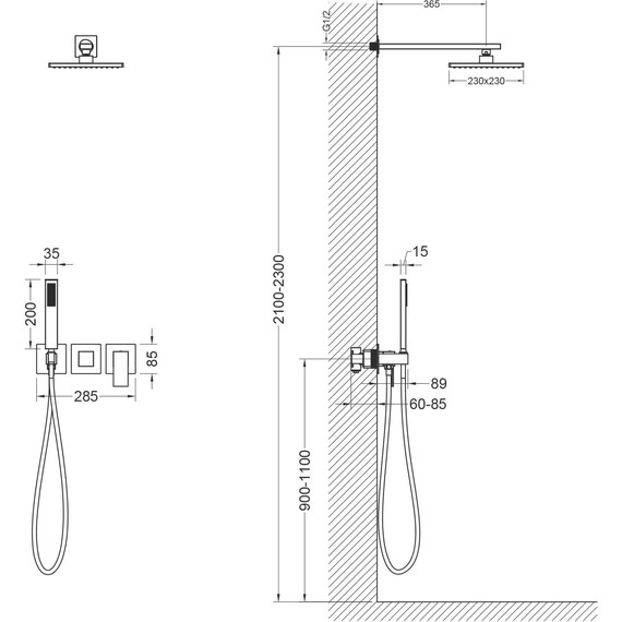Душевая система для душа Timo Selene SX-2169/17SM, золото матовое фото 2