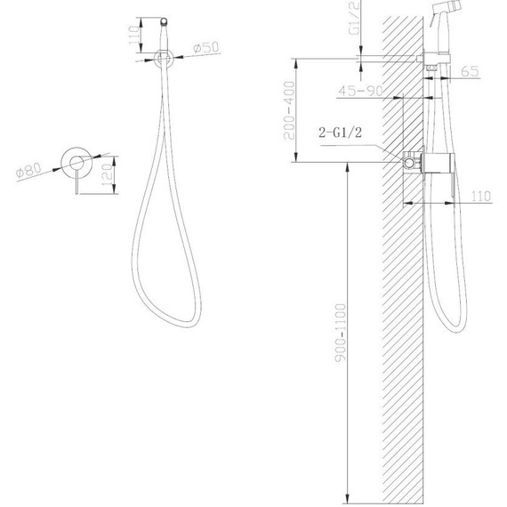 Набор для гигиенического душа Abber Emotion AF8825B, черный матовый - 4 Набор для гигиенического душа Abber Emotion AF8825B, черный матовый фото 4