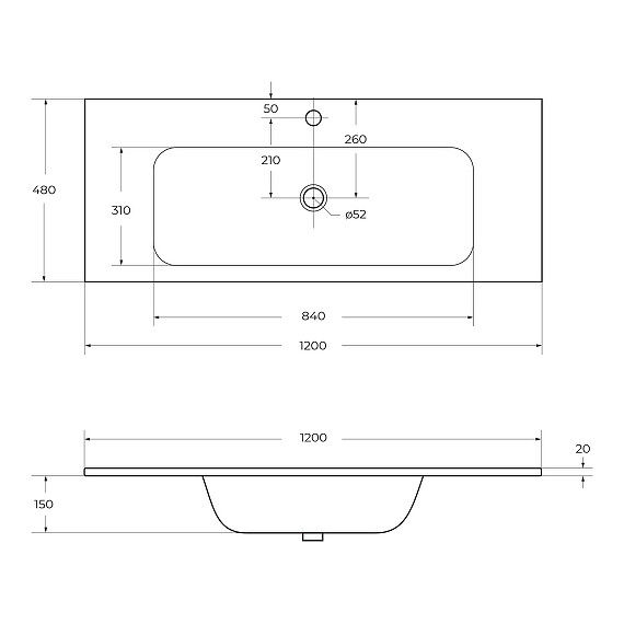 Тумба подвесная с раковиной Cezares ECO-1200-2C-SO-GR-P 120 см, Grafito фото 12