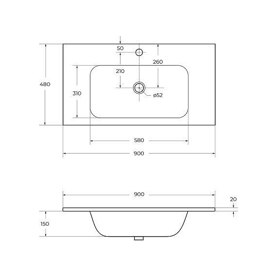 Тумба подвесная с раковиной Cezares ECO-900-2C-SO-BL 90 см, Bianco Lucido - 12 Тумба подвесная с раковиной Cezares ECO-900-2C-SO-BL 90 см, Bianco Lucido фото 12
