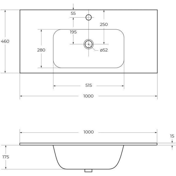 Тумба подвесная с раковиной Cezares DUET-1000-2C-SO-GR-P 100 см, Grafito фото 13