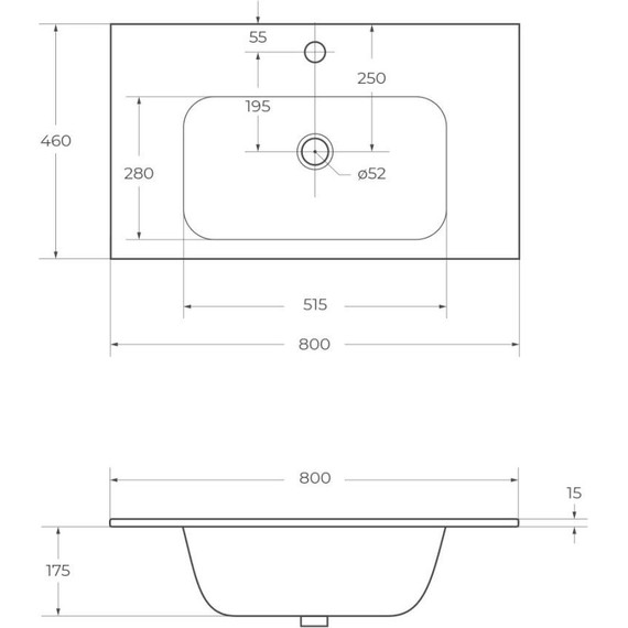 Тумба подвесная с раковиной Cezares DUET-800-2C-SO-BL 80 см, Bianco Lucido фото 4