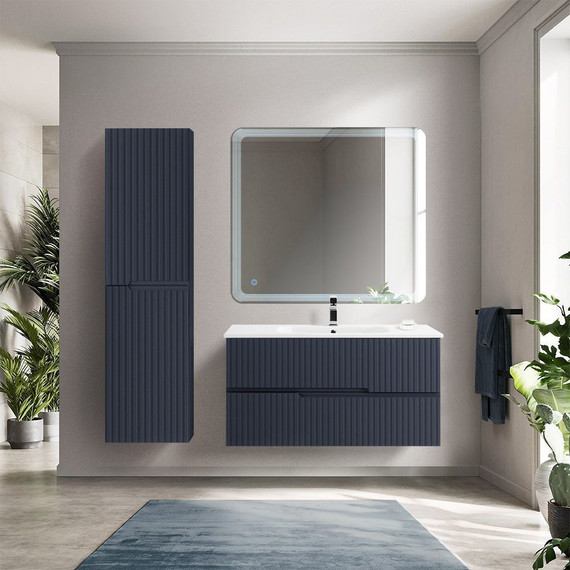 Тумба подвесная с раковиной Cezares DUET-1000-2C-SO-GR-P 100 см, Grafito фото 2