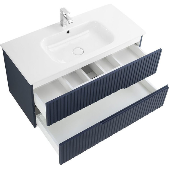 Тумба подвесная с раковиной Cezares DUET-1000-2C-SO-GR-P 100 см, Grafito фото 7