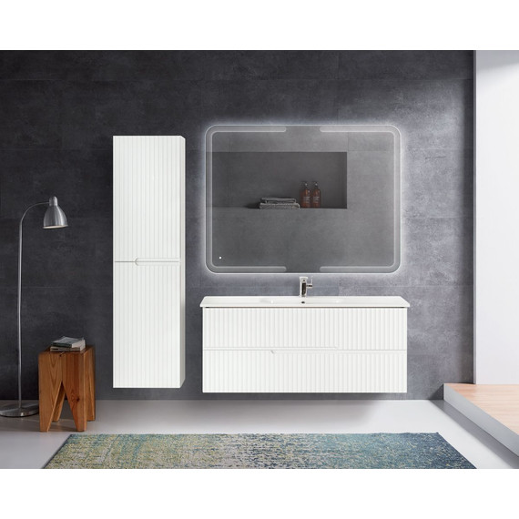 Тумба подвесная с раковиной Cezares DUET-1200-2C-SO-BO 120 см, Bianco Opaco фото 2