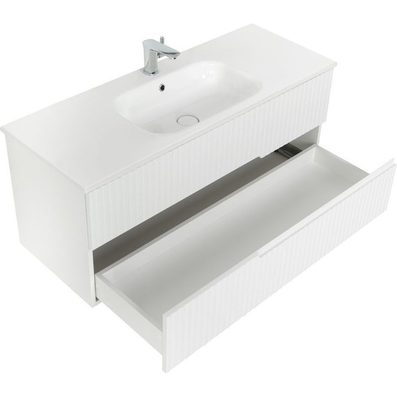 Тумба подвесная с раковиной Cezares DUET-1200-2C-SO-BO 120 см, Bianco Opaco фото 3