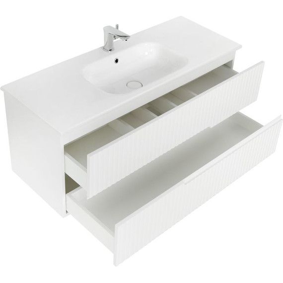 Тумба подвесная с раковиной Cezares DUET-1200-2C-SO-BO 120 см, Bianco Opaco фото 4