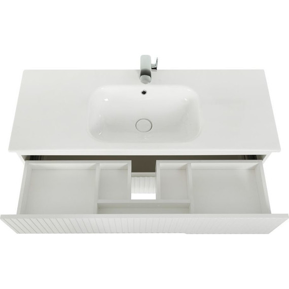 Тумба подвесная с раковиной Cezares DUET-1200-2C-SO-BO 120 см, Bianco Opaco фото 5